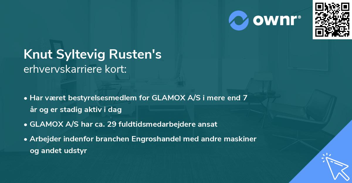 Knut Syltevig Rusten's erhvervskarriere kort