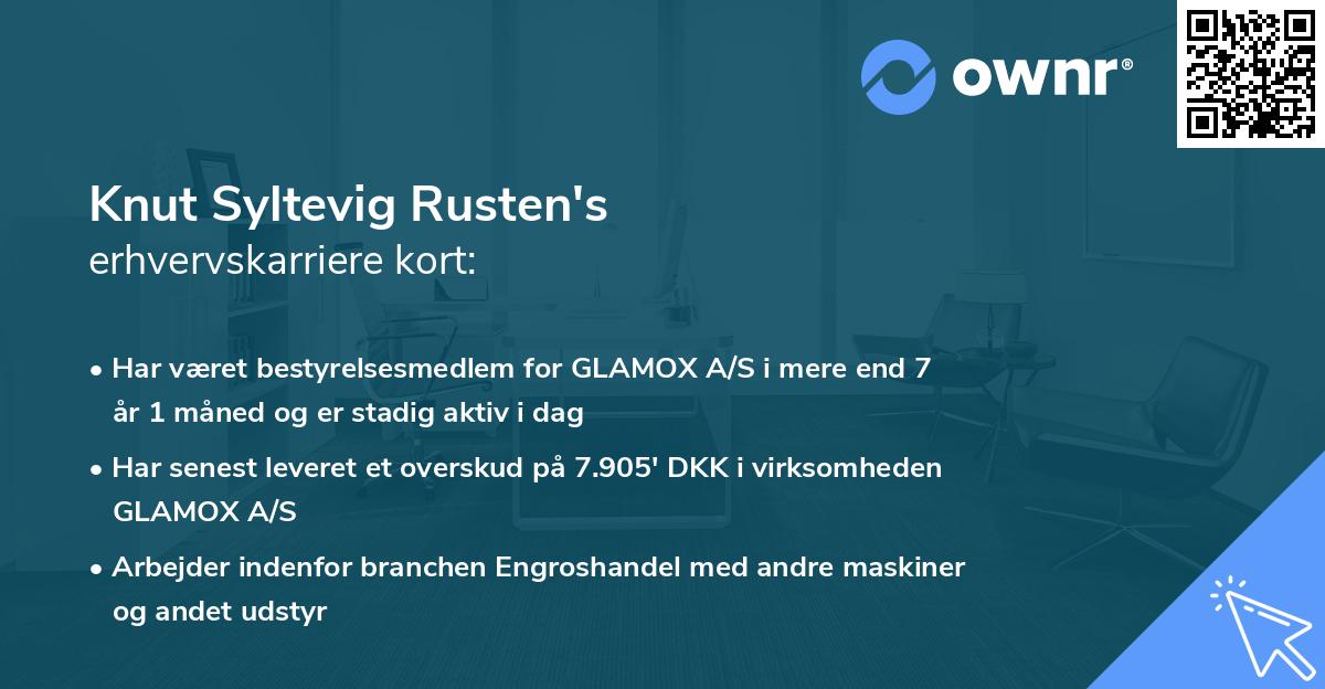 Knut Syltevig Rusten's erhvervskarriere kort
