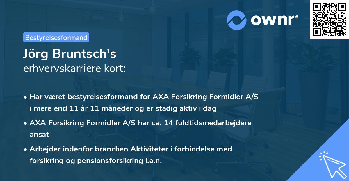 Jörg Bruntsch's erhvervskarriere kort