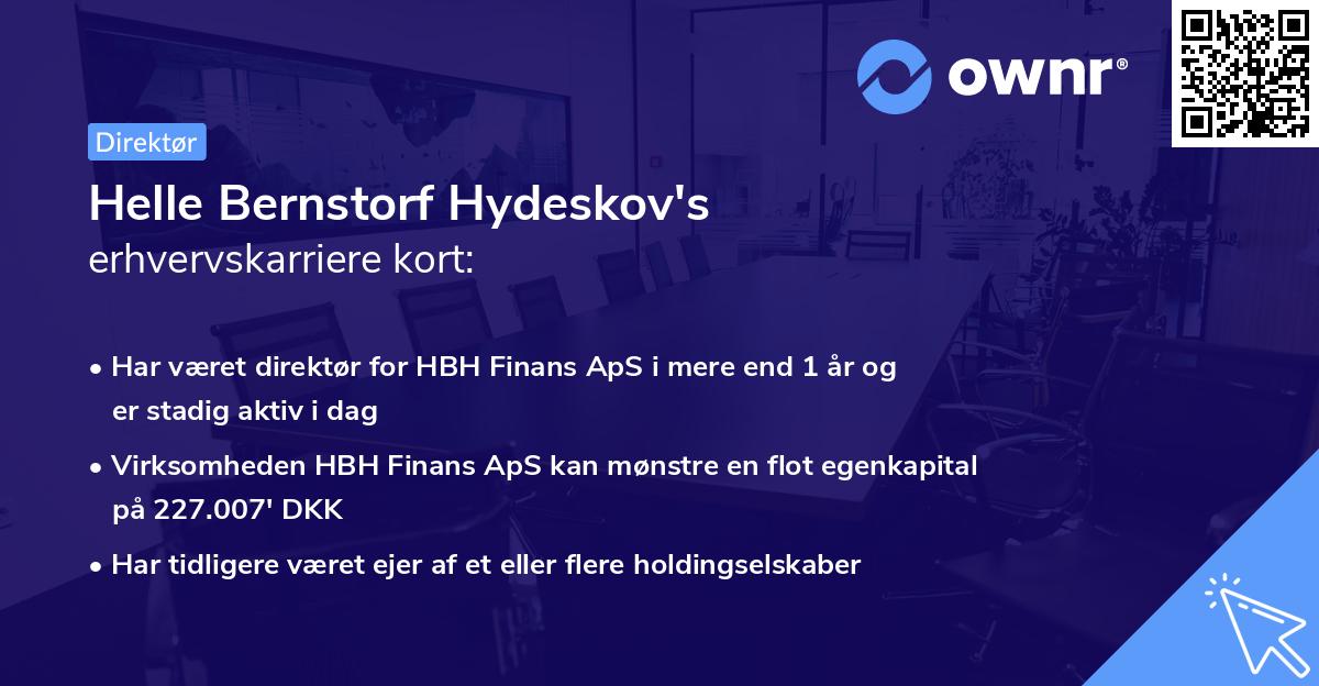 Helle Bernstorf Hydeskov's erhvervskarriere kort