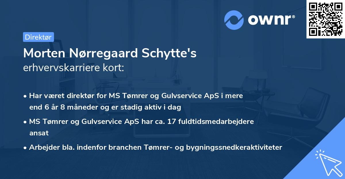 Morten Nørregaard Schytte's erhvervskarriere kort