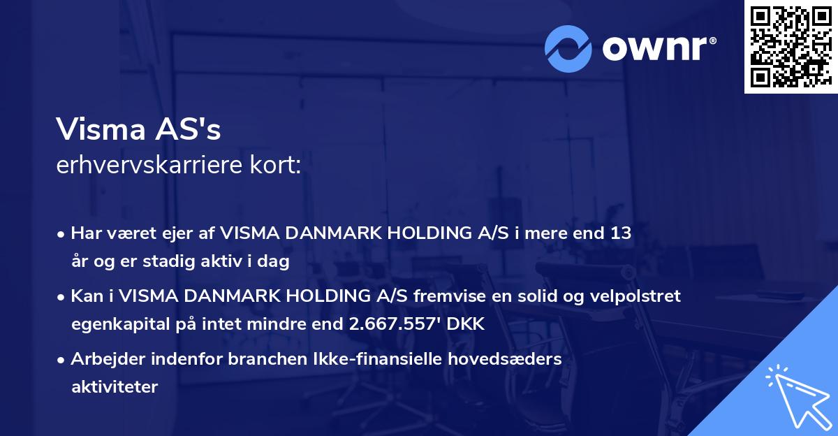 Visma AS's erhvervskarriere kort