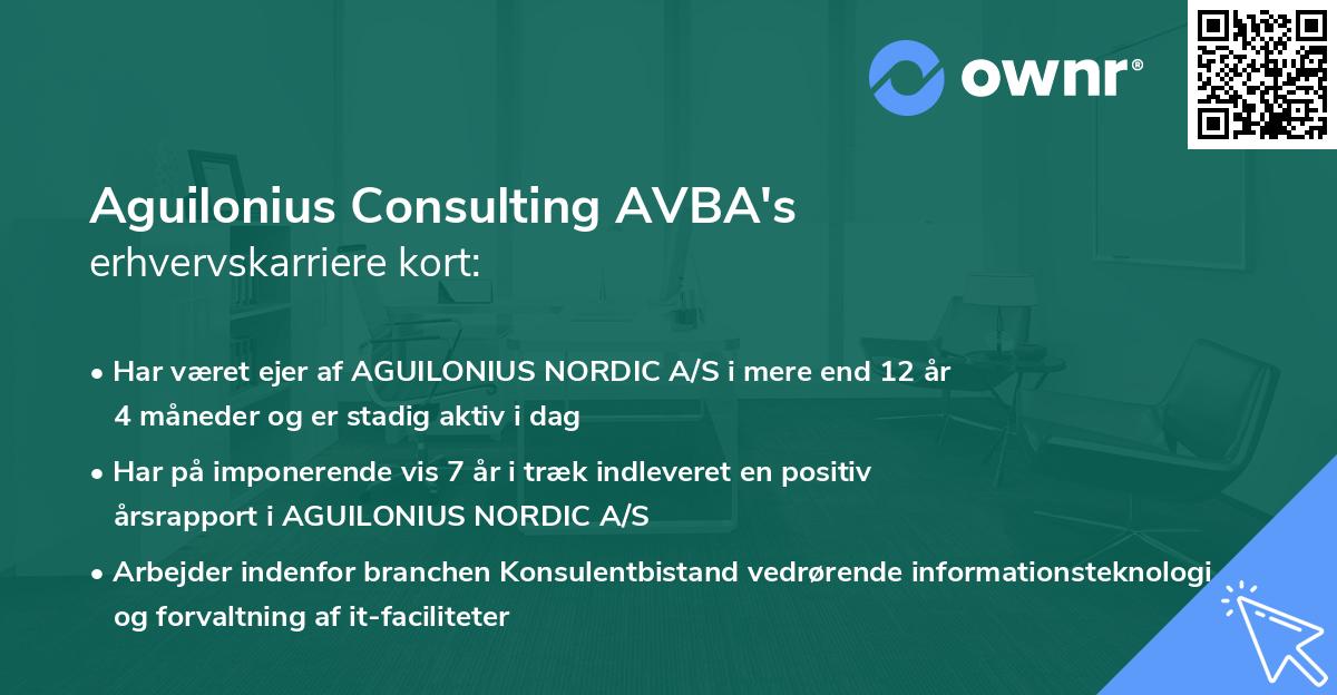 Aguilonius Consulting AVBA's erhvervskarriere kort