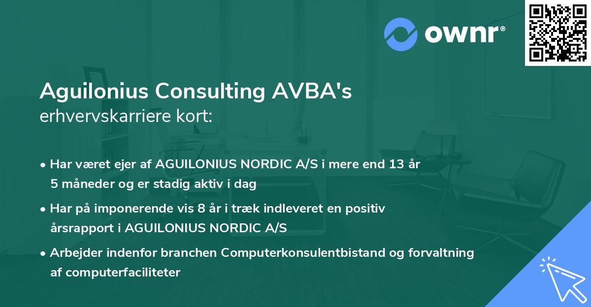 Aguilonius Consulting AVBA's erhvervskarriere kort