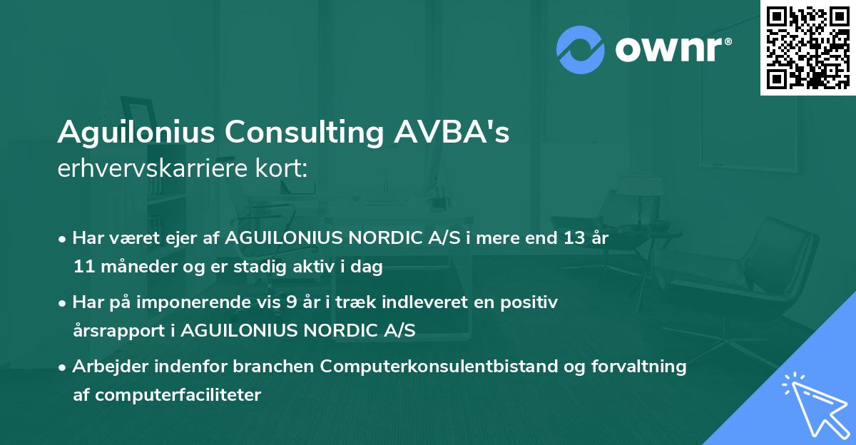 Aguilonius Consulting AVBA's erhvervskarriere kort