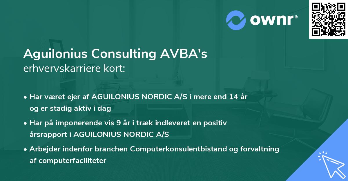 Aguilonius Consulting AVBA's erhvervskarriere kort