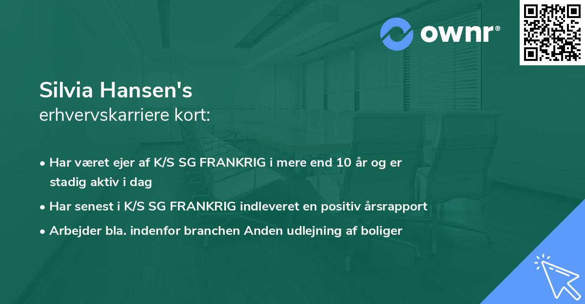 Silvia Hansen's erhvervskarriere kort