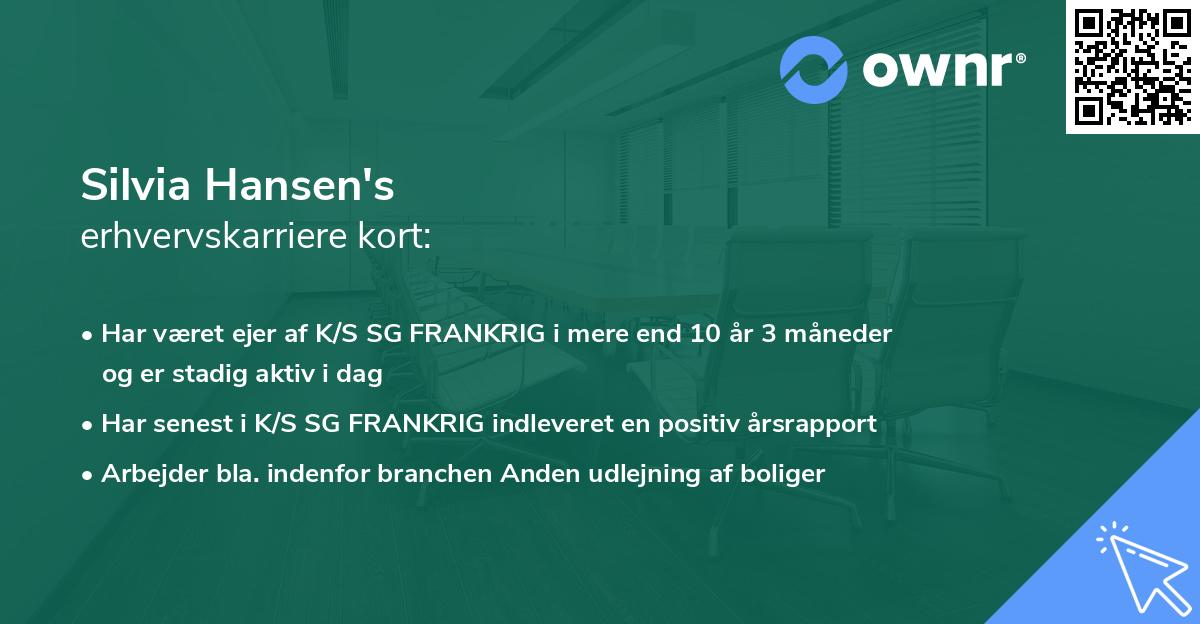 Silvia Hansen's erhvervskarriere kort