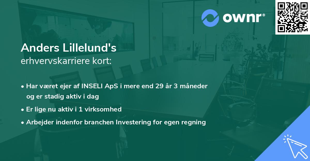 Anders Lillelund's erhvervskarriere kort