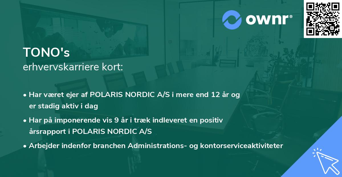 TONO's erhvervskarriere kort