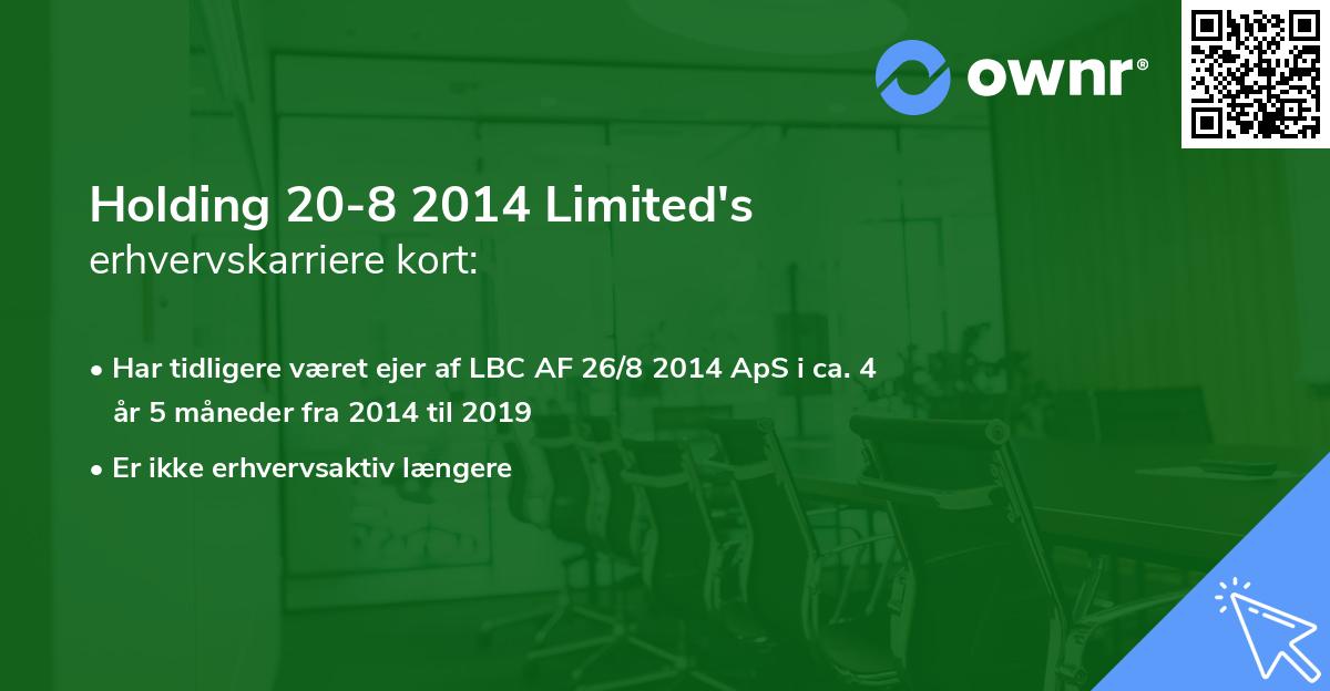 Holding 20-8 2014 Limited's erhvervskarriere kort