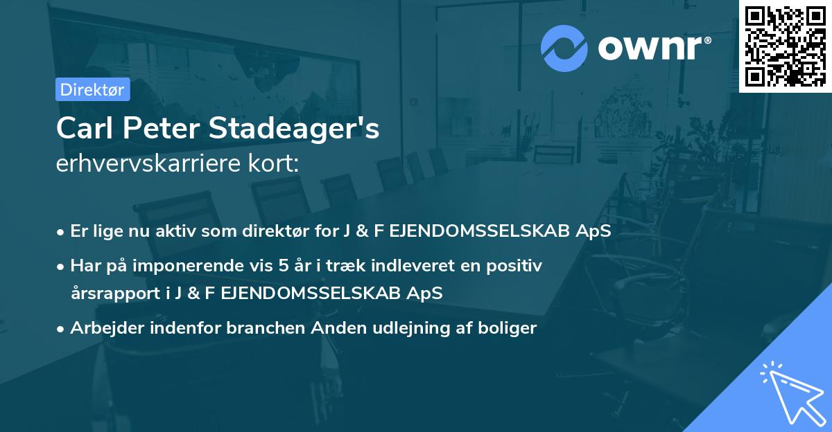 Carl Peter Stadeager's erhvervskarriere kort