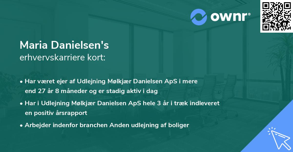 Maria Danielsen's erhvervskarriere kort