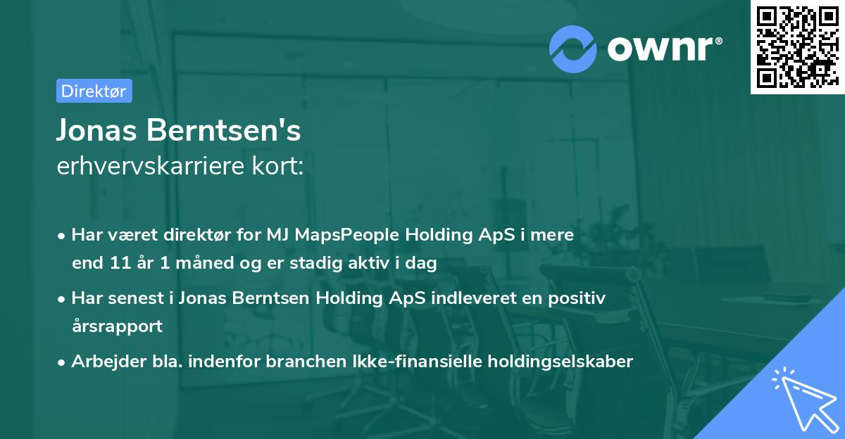Jonas Berntsen's erhvervskarriere kort