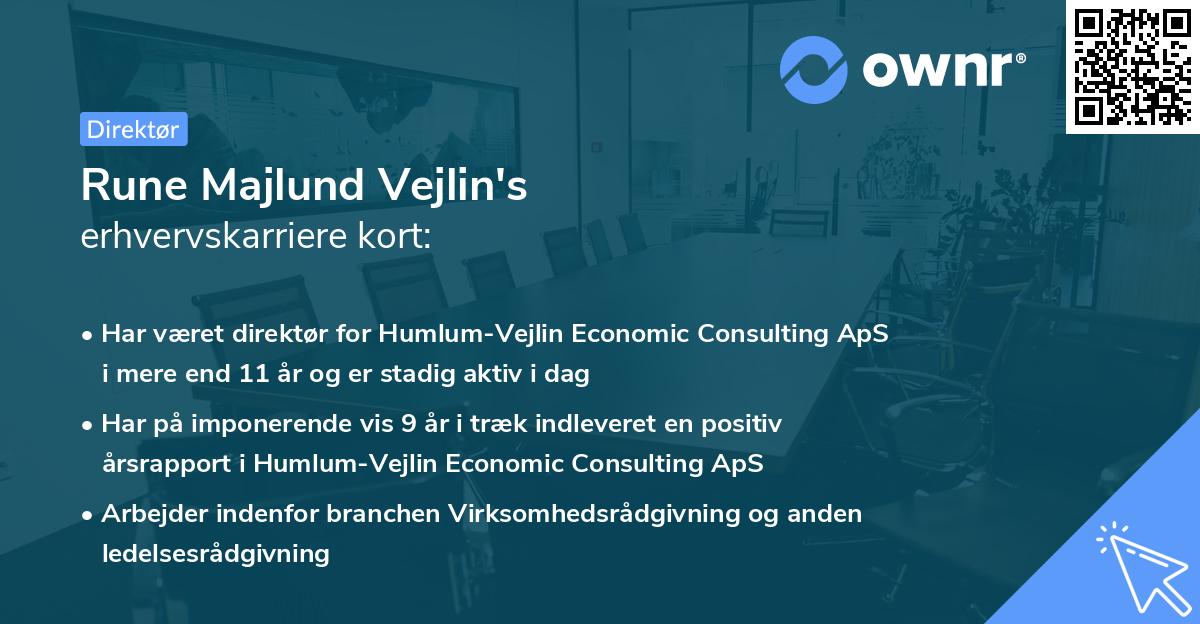 Rune Majlund Vejlin's erhvervskarriere kort