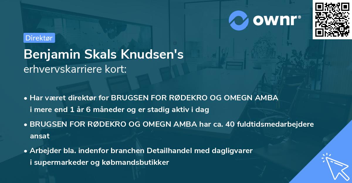 Benjamin Skals Knudsen's erhvervskarriere kort