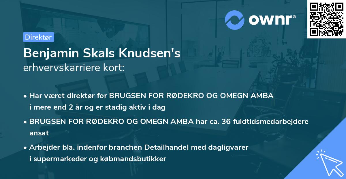 Benjamin Skals Knudsen's erhvervskarriere kort