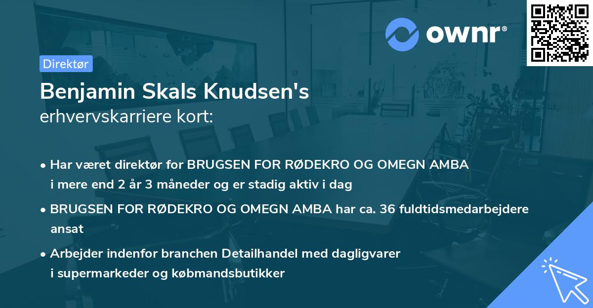 Benjamin Skals Knudsen's erhvervskarriere kort