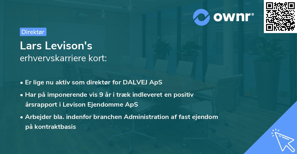 Lars Levison's erhvervskarriere kort