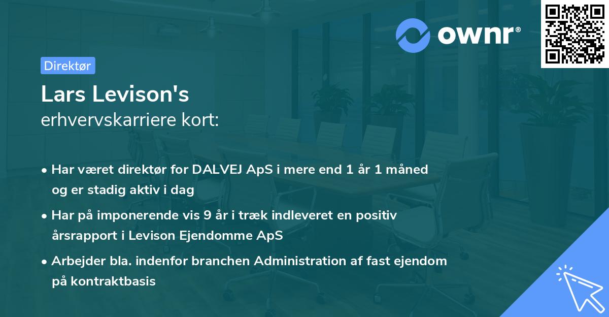 Lars Levison's erhvervskarriere kort
