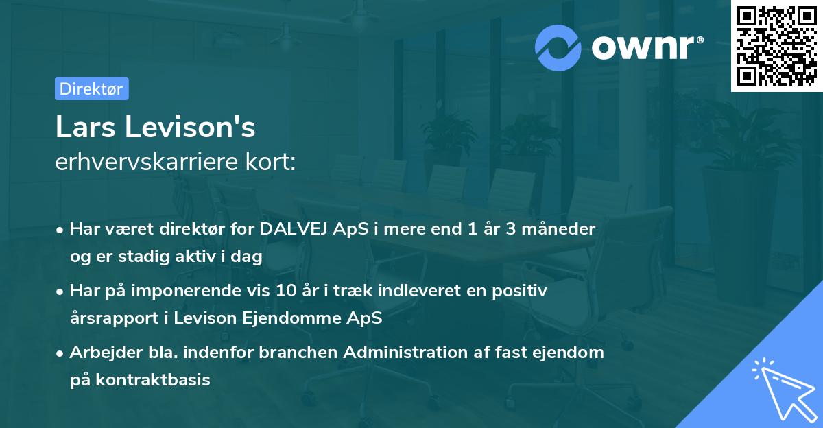Lars Levison's erhvervskarriere kort