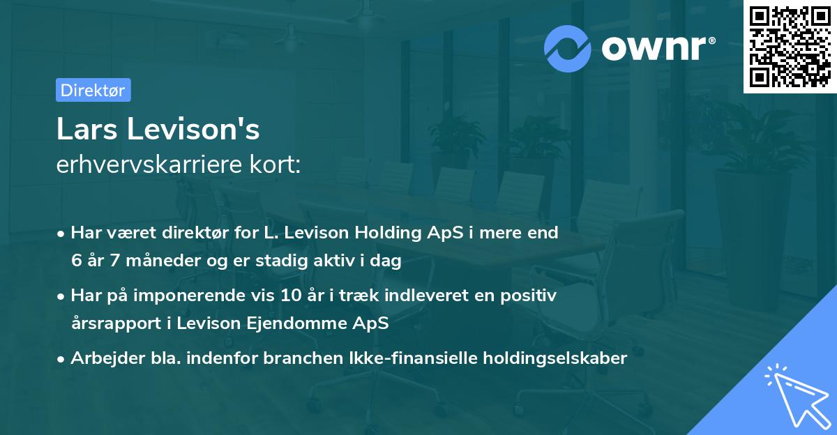 Lars Levison's erhvervskarriere kort