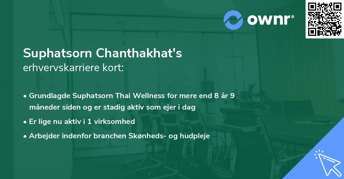 Suphatsorn Chanthakhat's erhvervskarriere kort