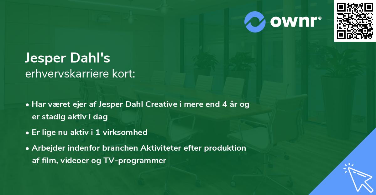 Jesper Dahl's erhvervskarriere kort