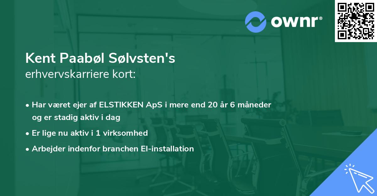 Kent Paabøl Sølvsten's erhvervskarriere kort