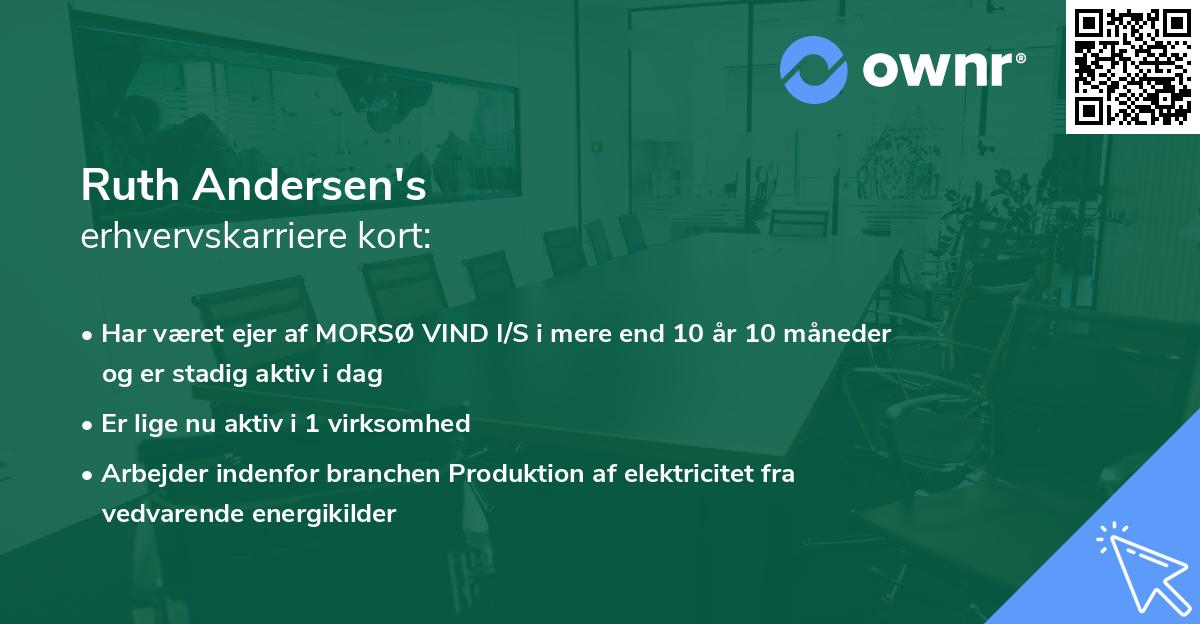 Ruth Andersen's erhvervskarriere kort