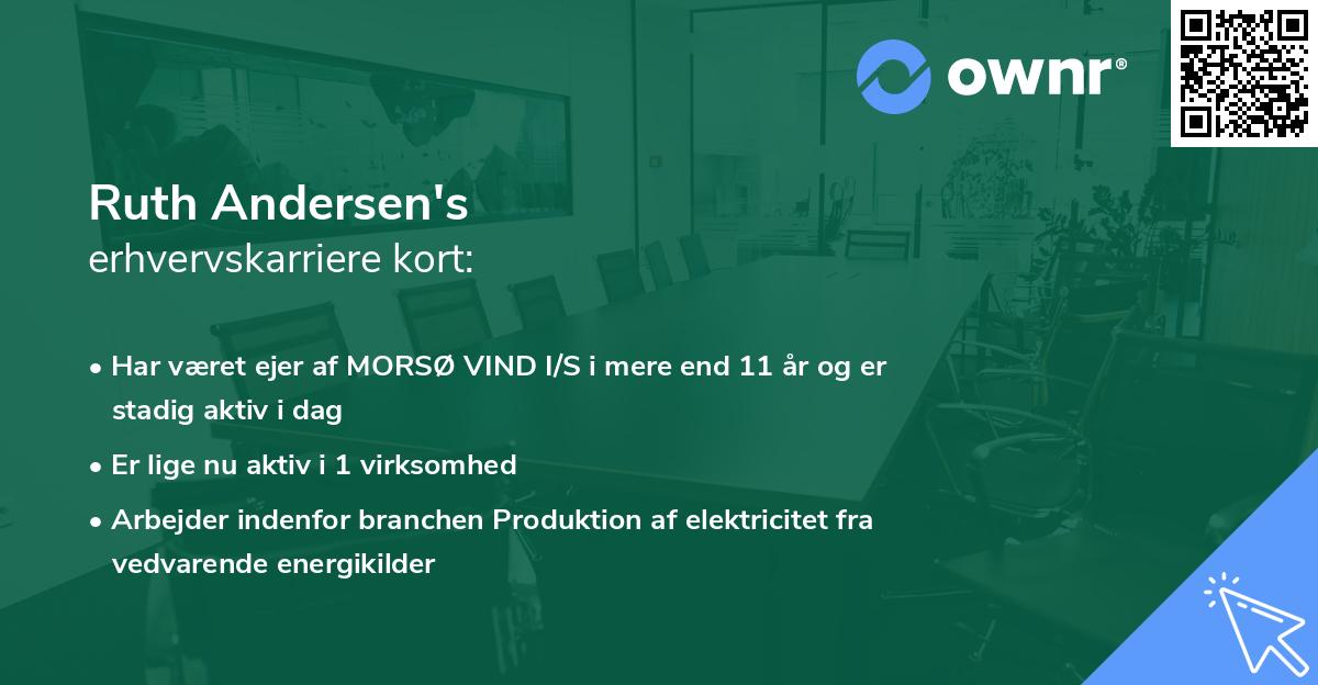 Ruth Andersen's erhvervskarriere kort