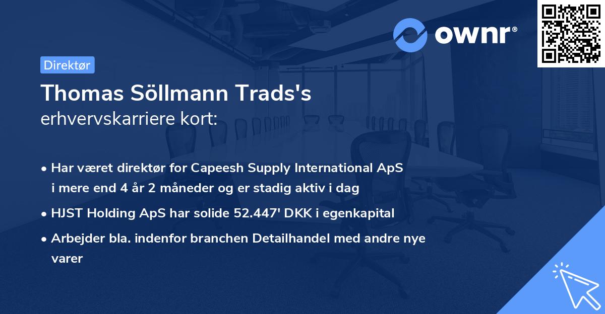 Thomas Söllmann Trads's erhvervskarriere kort
