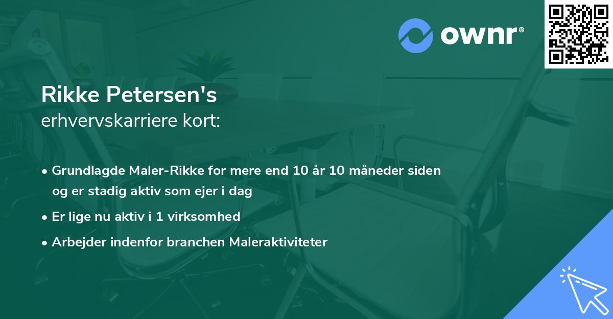 Rikke Petersen's erhvervskarriere kort