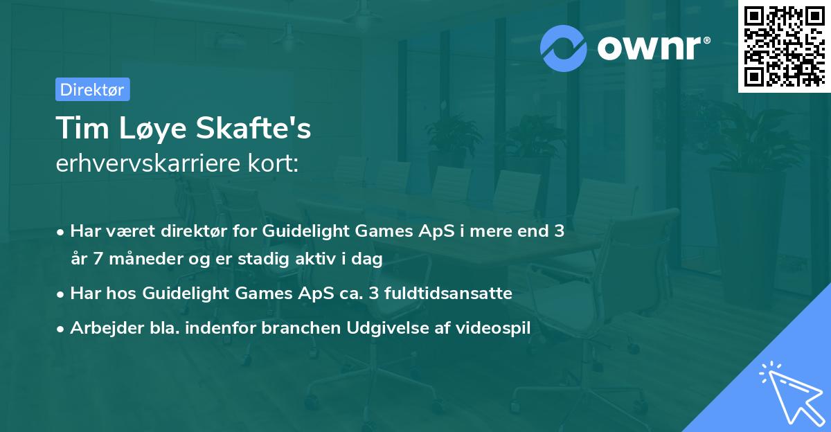 Tim Løye Skafte's erhvervskarriere kort