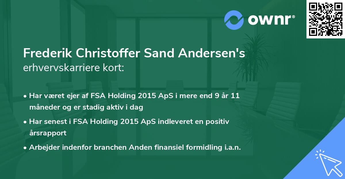 Frederik Christoffer Sand Andersen's erhvervskarriere kort
