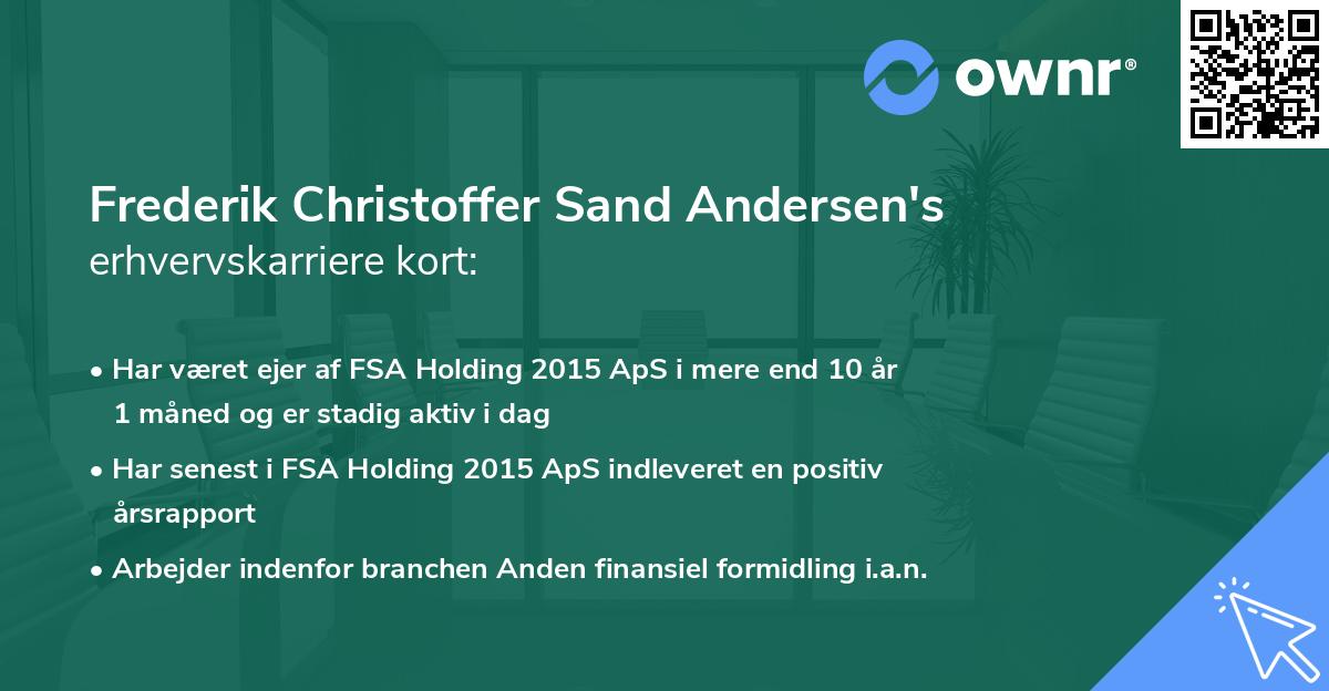 Frederik Christoffer Sand Andersen's erhvervskarriere kort