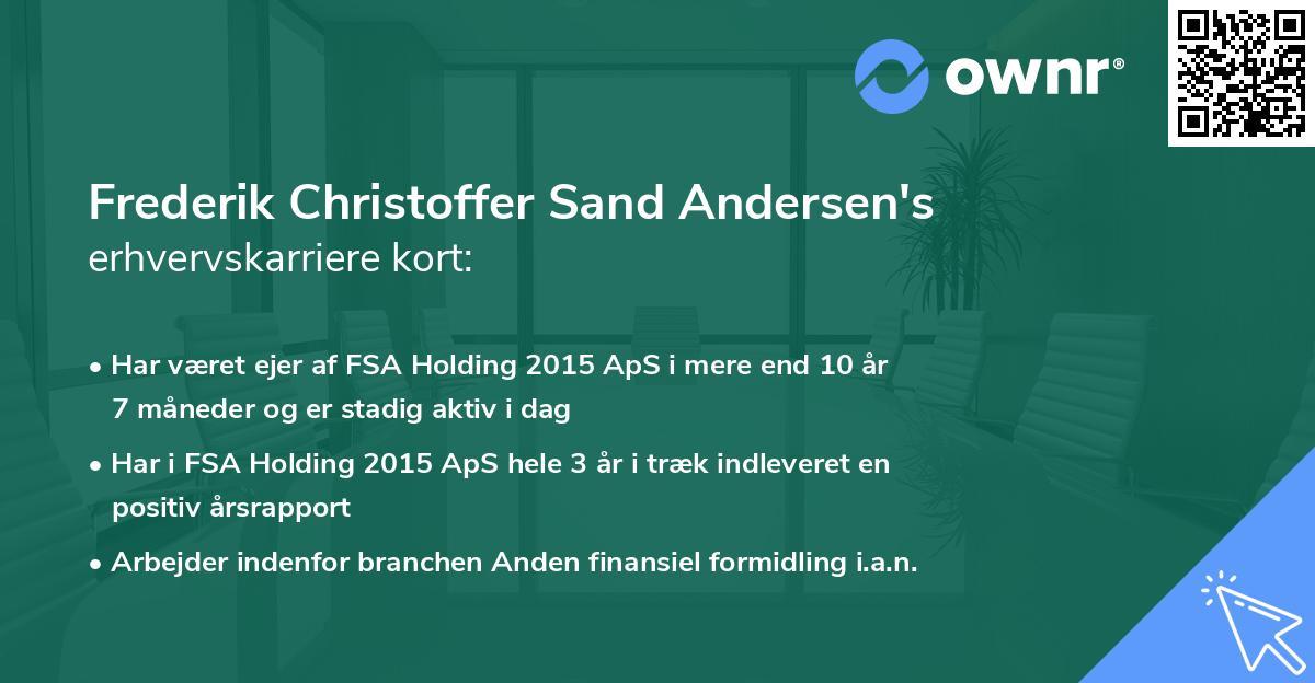 Frederik Christoffer Sand Andersen's erhvervskarriere kort