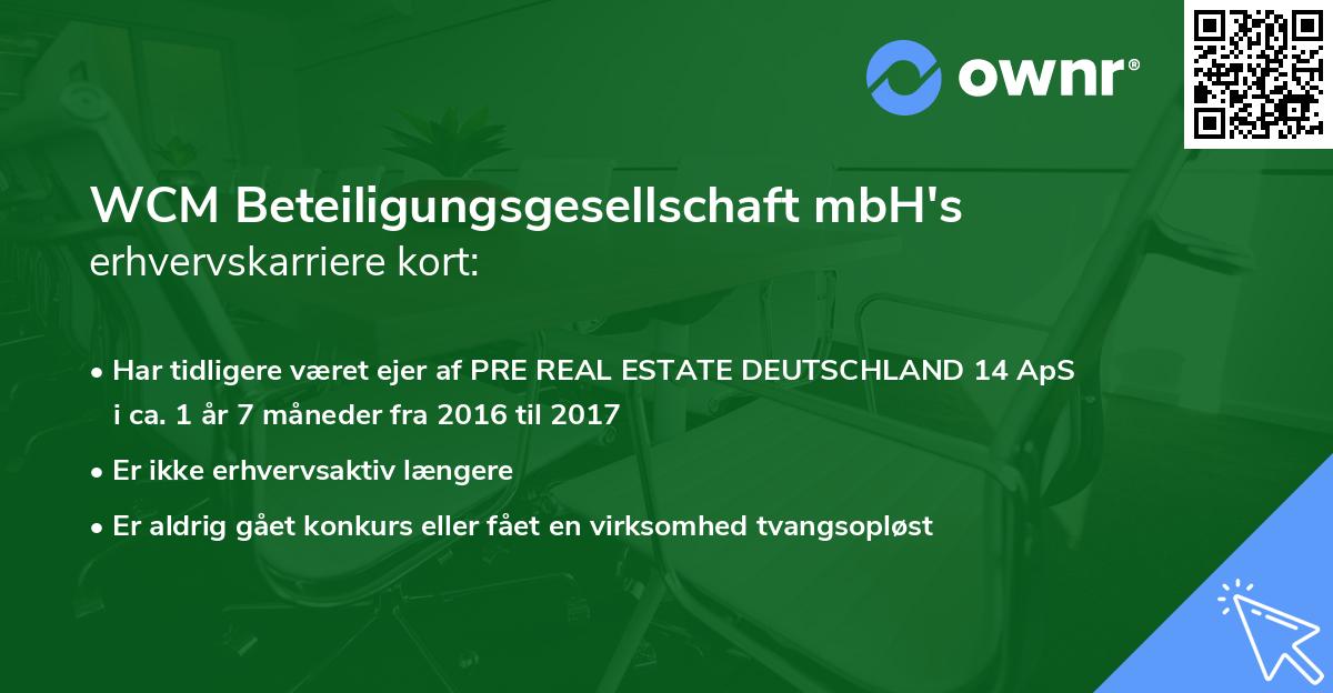 WCM Beteiligungsgesellschaft mbH's erhvervskarriere kort