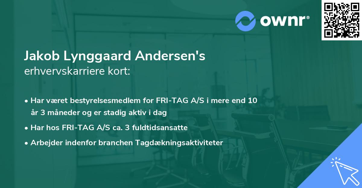 Jakob Lynggaard Andersen's erhvervskarriere kort
