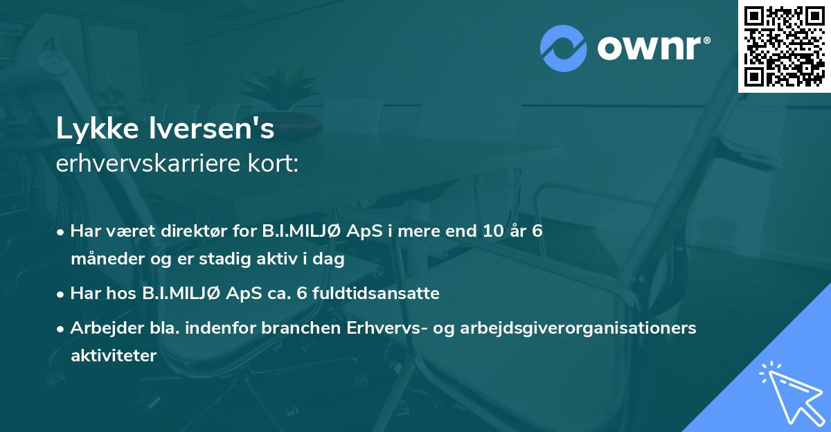 Lykke Iversen's erhvervskarriere kort