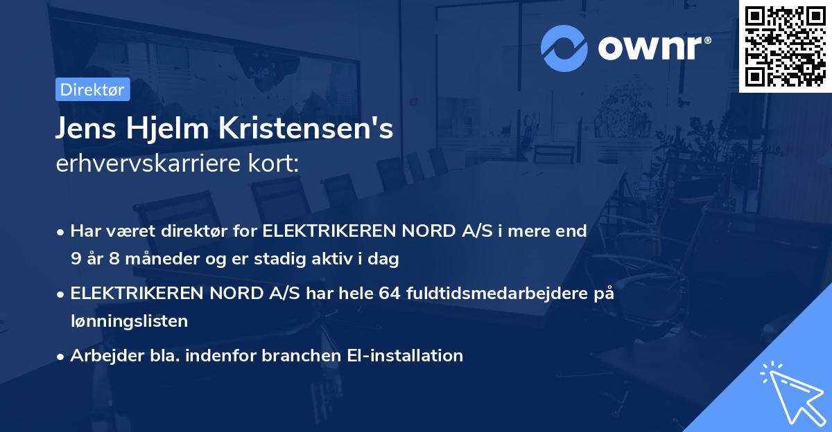 Jens Hjelm Kristensen's erhvervskarriere kort