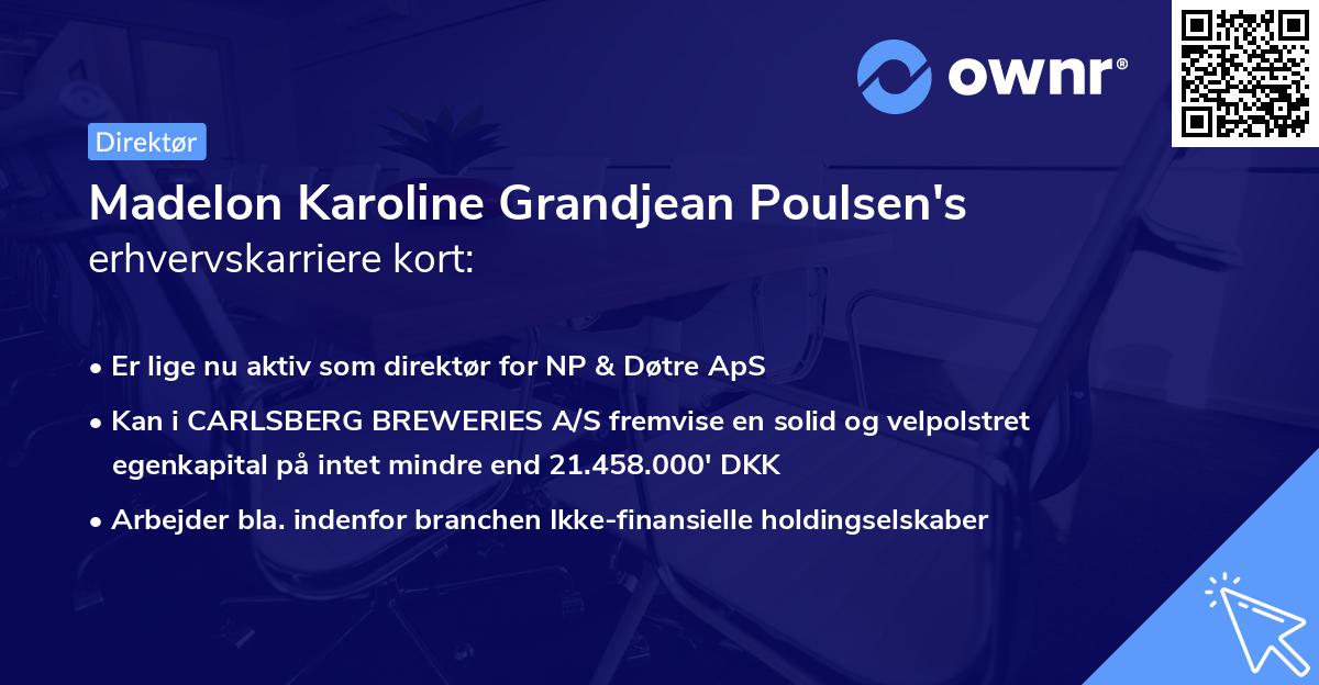 Madelon Karoline Grandjean Poulsen's erhvervskarriere kort