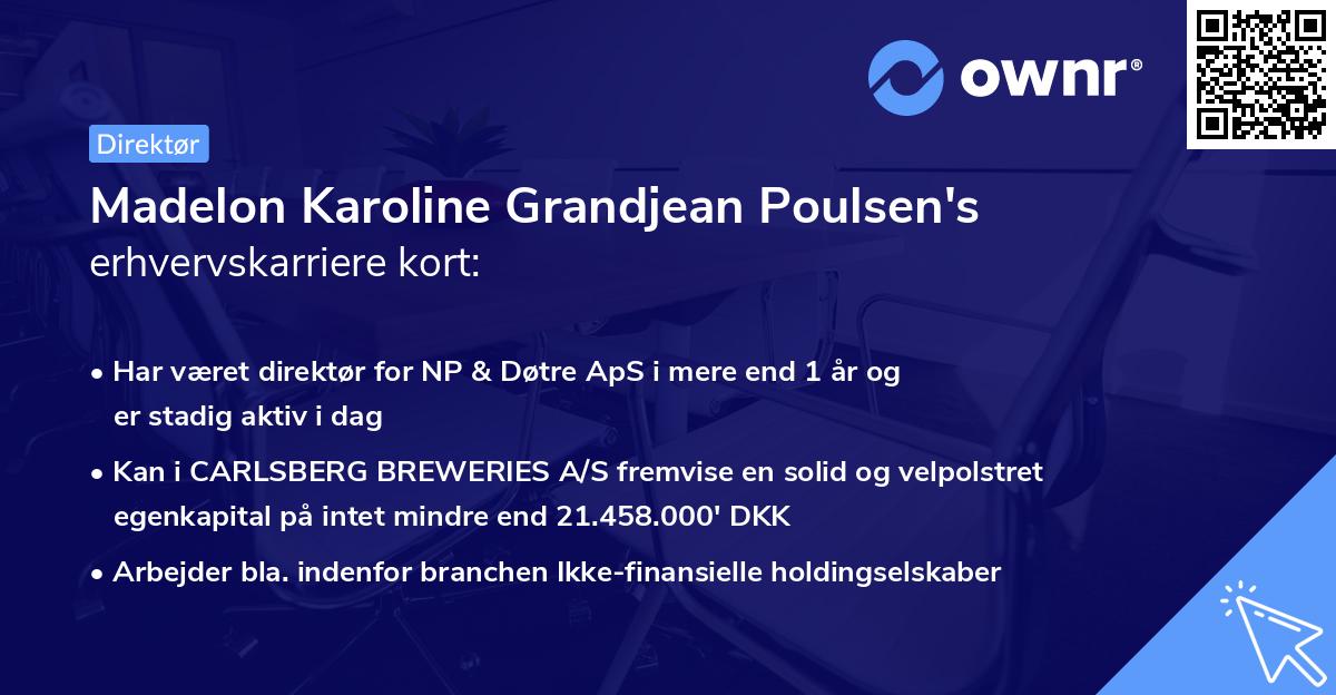 Madelon Karoline Grandjean Poulsen's erhvervskarriere kort
