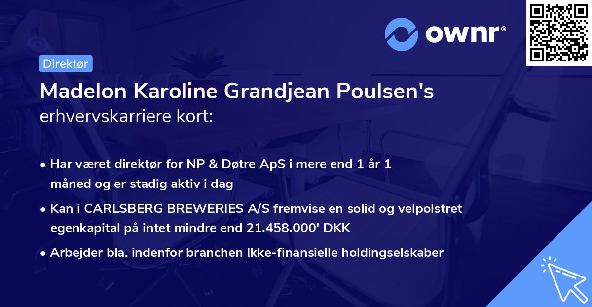 Madelon Karoline Grandjean Poulsen's erhvervskarriere kort