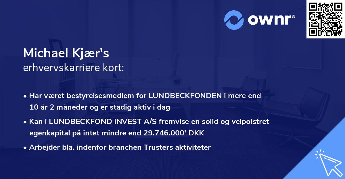 Michael Kjær's erhvervskarriere kort