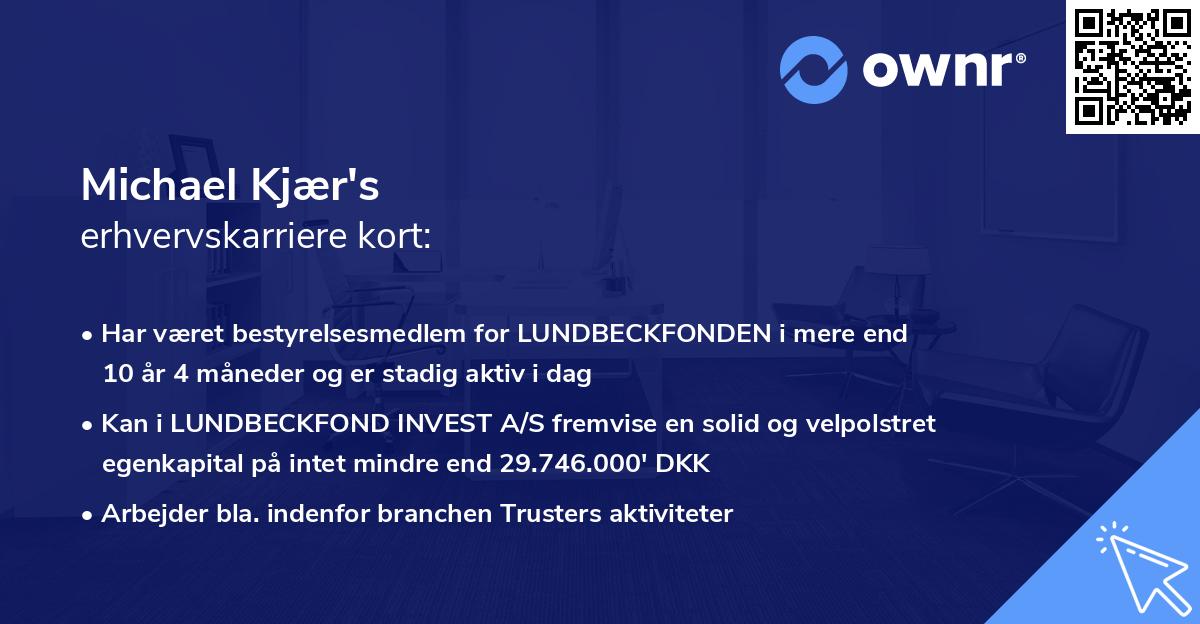 Michael Kjær's erhvervskarriere kort