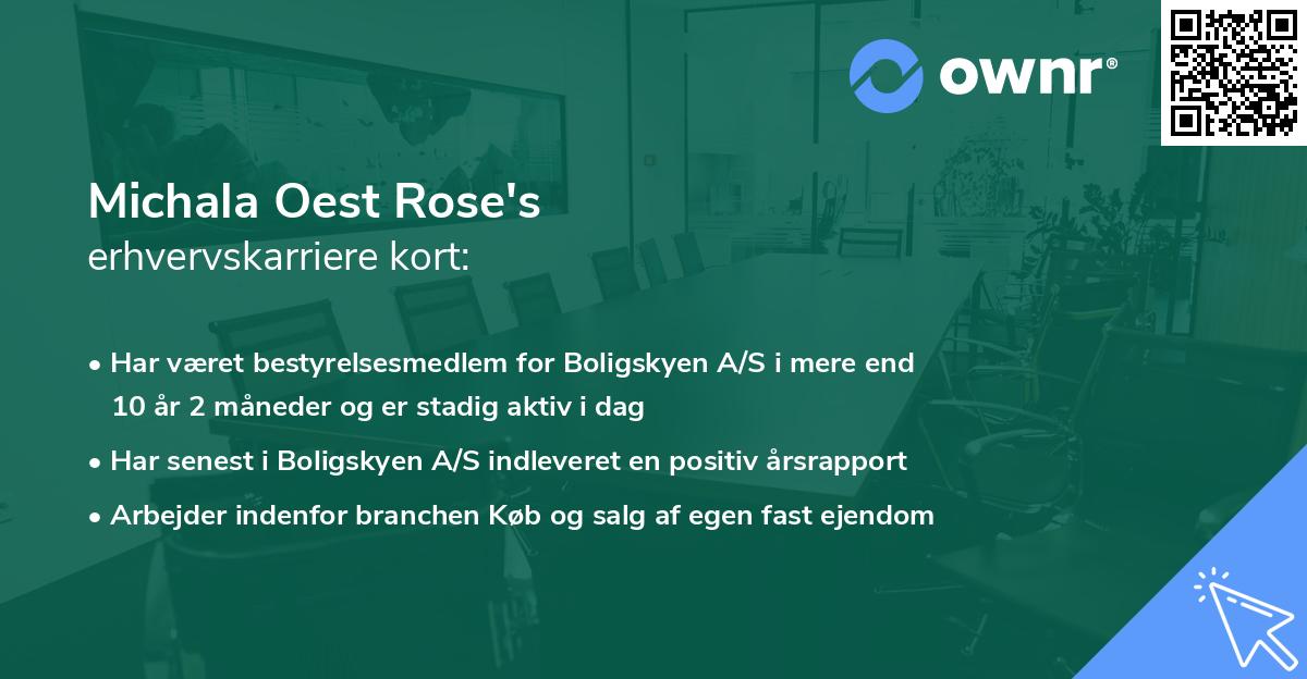 Michala Oest Rose's erhvervskarriere kort