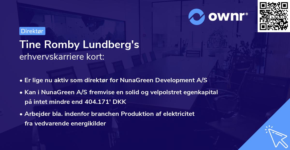 Tine Romby Lundberg's erhvervskarriere kort