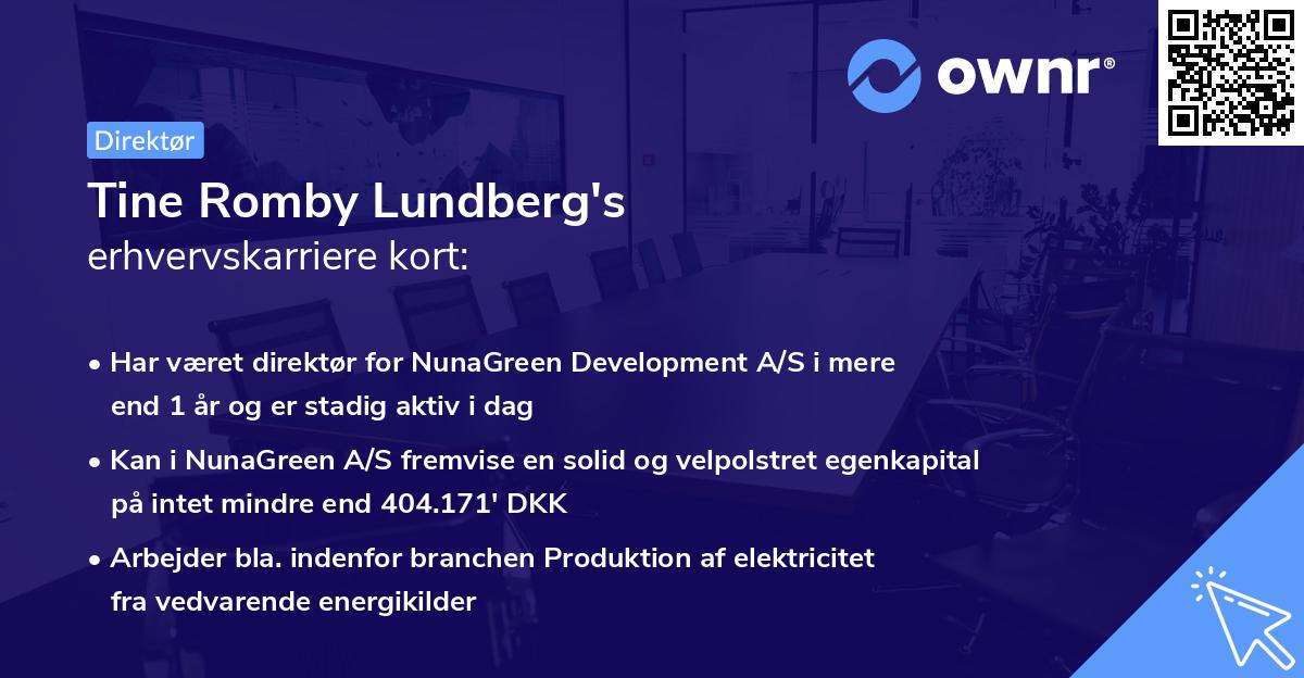 Tine Romby Lundberg's erhvervskarriere kort