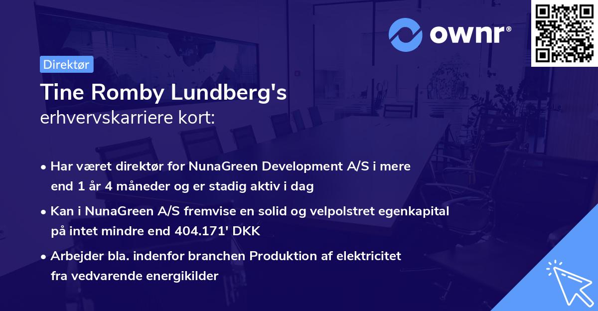 Tine Romby Lundberg's erhvervskarriere kort